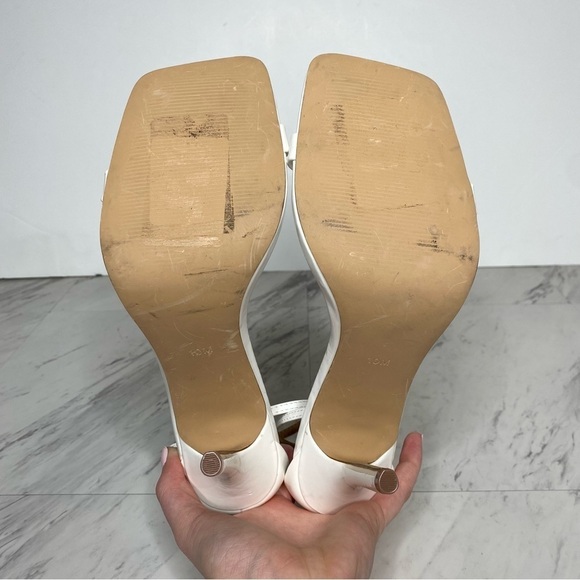 Steve Madden Shaye Square Toe White Heeled Sandal 10M - Picture 12 of 13